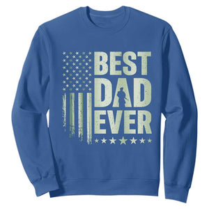 Best Dad Ever Sweatshirt Military Camo American Flag Father's Day