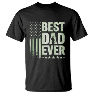 Best Dad Ever T Shirt Military Camo American Flag Father's Day