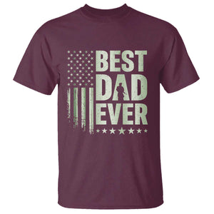 Best Dad Ever T Shirt Military Camo American Flag Father's Day