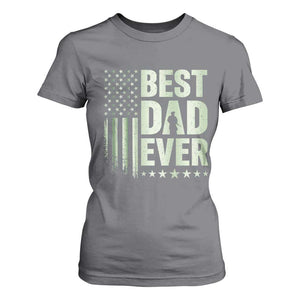 Best Dad Ever T Shirt For Women Military Camo American Flag Father's Day