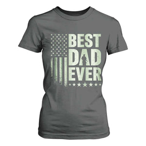 Best Dad Ever T Shirt For Women Military Camo American Flag Father's Day