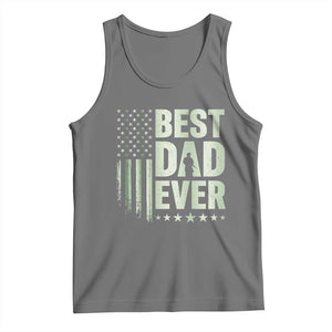 Best Dad Ever Tank Top Military Camo American Flag Father's Day TS14 Black Heather Print Your Wear