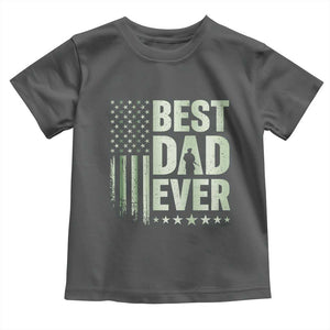 Best Dad Ever Toddler T Shirt Military Camo American Flag Father's Day
