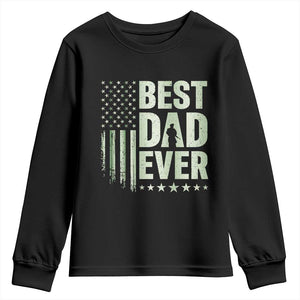 Best Dad Ever Youth Sweatshirt Military Camo American Flag Father's Day