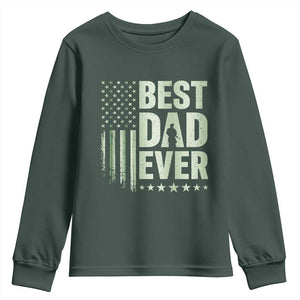 Best Dad Ever Youth Sweatshirt Military Camo American Flag Father's Day