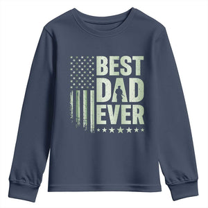 Best Dad Ever Youth Sweatshirt Military Camo American Flag Father's Day