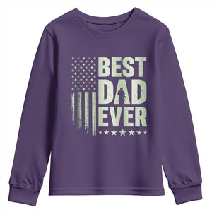 Best Dad Ever Youth Sweatshirt Military Camo American Flag Father's Day