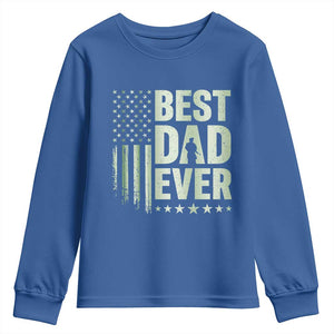 Best Dad Ever Youth Sweatshirt Military Camo American Flag Father's Day