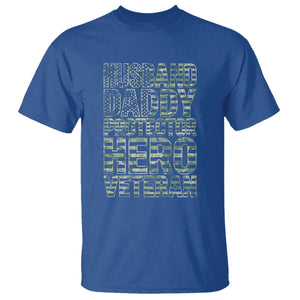 Husband Daddy Protector Hero Veteran T Shirt Father's Day American Flag Camouflage