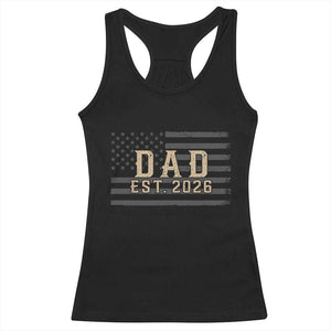 Dad Est 2026 Racerback Tank Top Promoted to Daddy New Dad