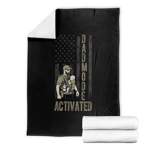 Dad Mode Activated Throw Blanket Tactical Baby Carrier Military Father Amerian Flag