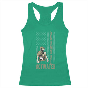 Dad Mode Activated Racerback Tank Top Tactical Baby Carrier Military Father Amerian Flag