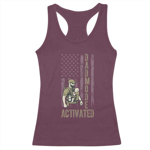 Dad Mode Activated Racerback Tank Top Tactical Baby Carrier Military Father Amerian Flag
