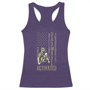 Dad Mode Activated Racerback Tank Top Tactical Baby Carrier Military Father Amerian Flag