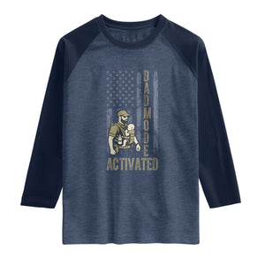 Dad Mode Activated Raglan Shirt Tactical Baby Carrier Military Father Amerian Flag