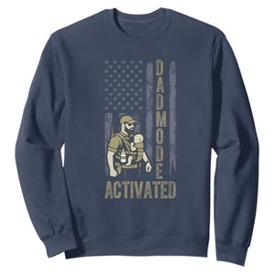 Dad Mode Activated Sweatshirt Tactical Baby Carrier Military Father Amerian Flag
