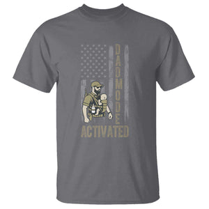 Dad Mode Activated T Shirt Tactical Baby Carrier Military Father Amerian Flag TS14 Charcoal Print Your Wear