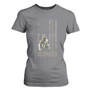 Dad Mode Activated T Shirt For Women Tactical Baby Carrier Military Father Amerian Flag