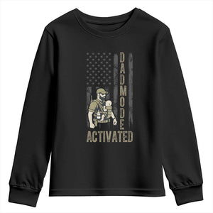 Dad Mode Activated Youth Sweatshirt Tactical Baby Carrier Military Father Amerian Flag