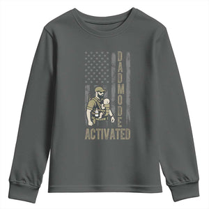 Dad Mode Activated Youth Sweatshirt Tactical Baby Carrier Military Father Amerian Flag