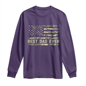 Best Dad Ever Long Sleeve Shirt Military Dad American Flag Camo TS14 Purple Print Your Wear