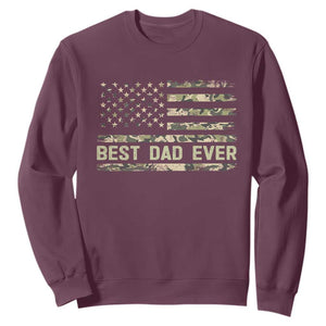 Best Dad Ever Sweatshirt Military Dad American Flag Camo