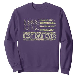 Best Dad Ever Sweatshirt Military Dad American Flag Camo