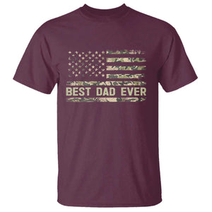 Best Dad Ever T Shirt Military Dad American Flag Camo