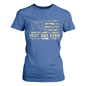 Best Dad Ever T Shirt For Women Military Dad American Flag Camo