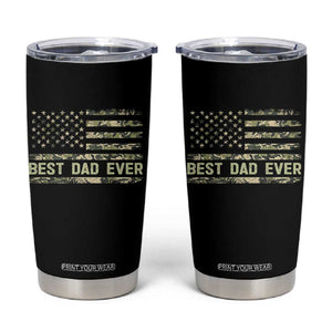 Best Dad Ever Tumbler Cup Military Dad American Flag Camo