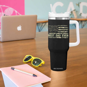Best Dad Ever Tumbler With Handle Military Dad American Flag Camo