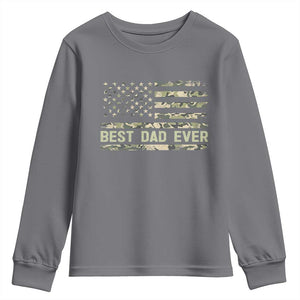 Best Dad Ever Youth Sweatshirt Military Dad American Flag Camo