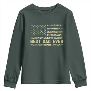 Best Dad Ever Youth Sweatshirt Military Dad American Flag Camo
