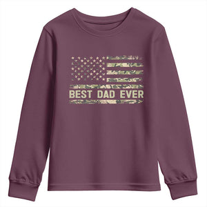 Best Dad Ever Youth Sweatshirt Military Dad American Flag Camo