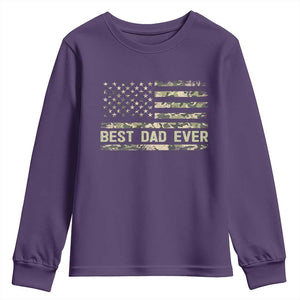 Best Dad Ever Youth Sweatshirt Military Dad American Flag Camo