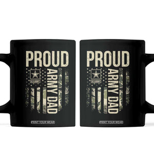 Proud Army Dad Camo American Flag Veteran Gift Coffee Mug