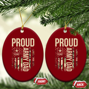 Proud Army Dad Camo American Flag Veteran Gift Ceramic Ornament TS14 Print Your Wear