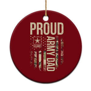 Proud Army Dad Camo American Flag Veteran Gift Ceramic Ornament TS14 1pc Red Print Your Wear