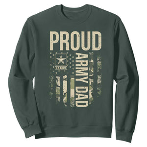 Proud Army Dad Camo American Flag Veteran Gift Sweatshirt