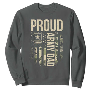Proud Army Dad Camo American Flag Veteran Gift Sweatshirt
