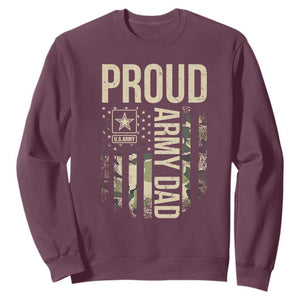 Proud Army Dad Camo American Flag Veteran Gift Sweatshirt