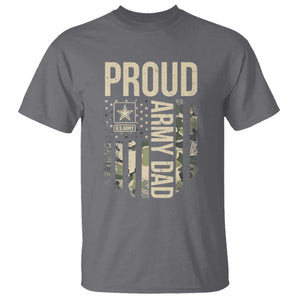 Proud Army Dad Camo American Flag Veteran Gift T Shirt
