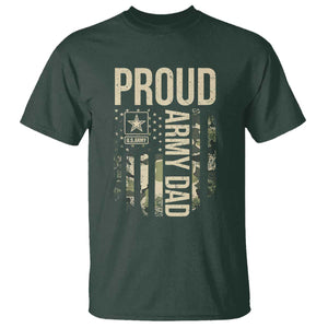 Proud Army Dad Camo American Flag Veteran Gift T Shirt