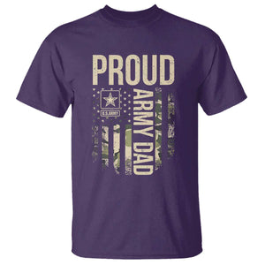 Proud Army Dad Camo American Flag Veteran Gift T Shirt