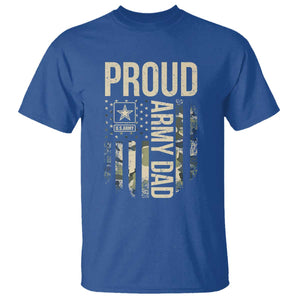 Proud Army Dad Camo American Flag Veteran Gift T Shirt