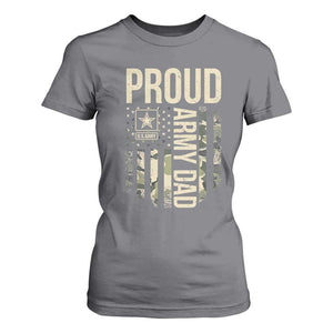 Proud Army Dad Camo American Flag Veteran Gift T Shirt For Women