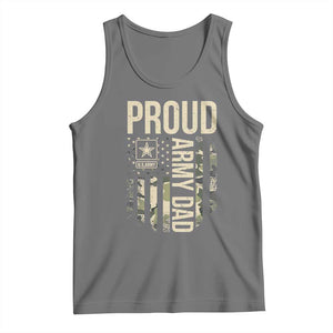 Proud Army Dad Camo American Flag Veteran Gift Tank Top