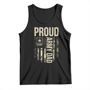Proud Army Dad Camo American Flag Veteran Gift Tank Top