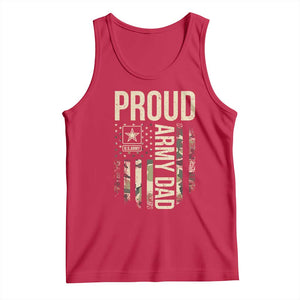 Proud Army Dad Camo American Flag Veteran Gift Tank Top