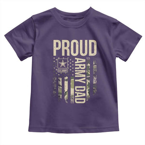 Proud Army Dad Camo American Flag Veteran Gift Toddler T Shirt